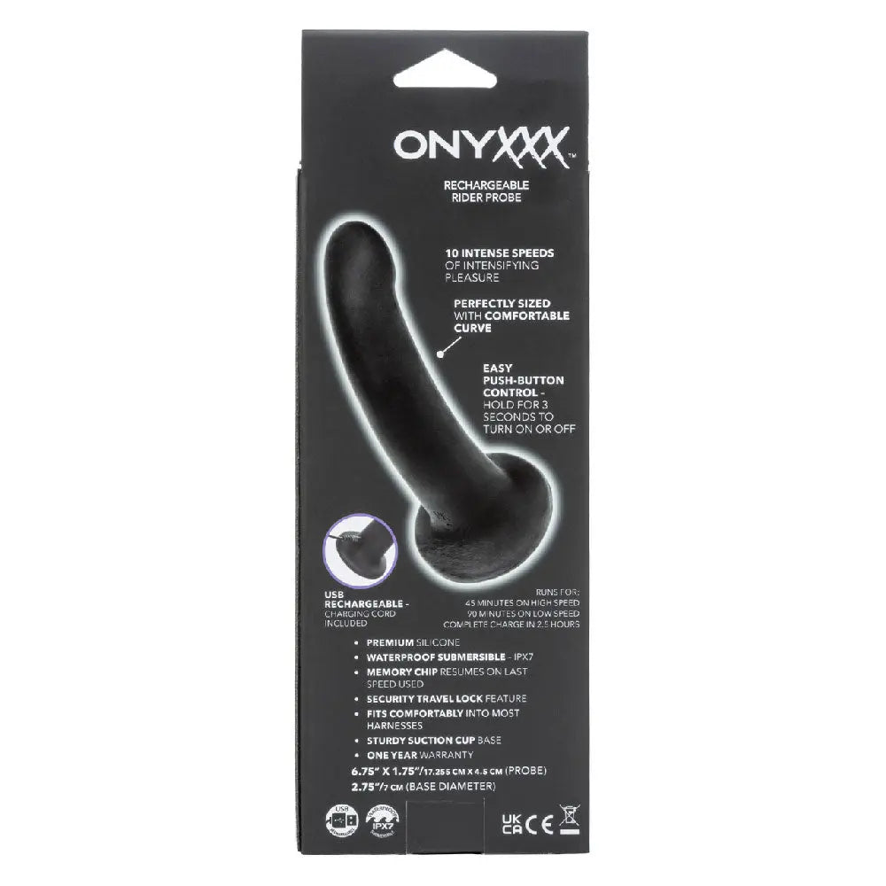 Onyxxx Rechargeable Rider Probe - Black – body-safe silicone 10 vibration modes | Fu'Cha Exotics
