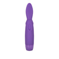Purple wand-style massager with tapered handle and rounded tip.