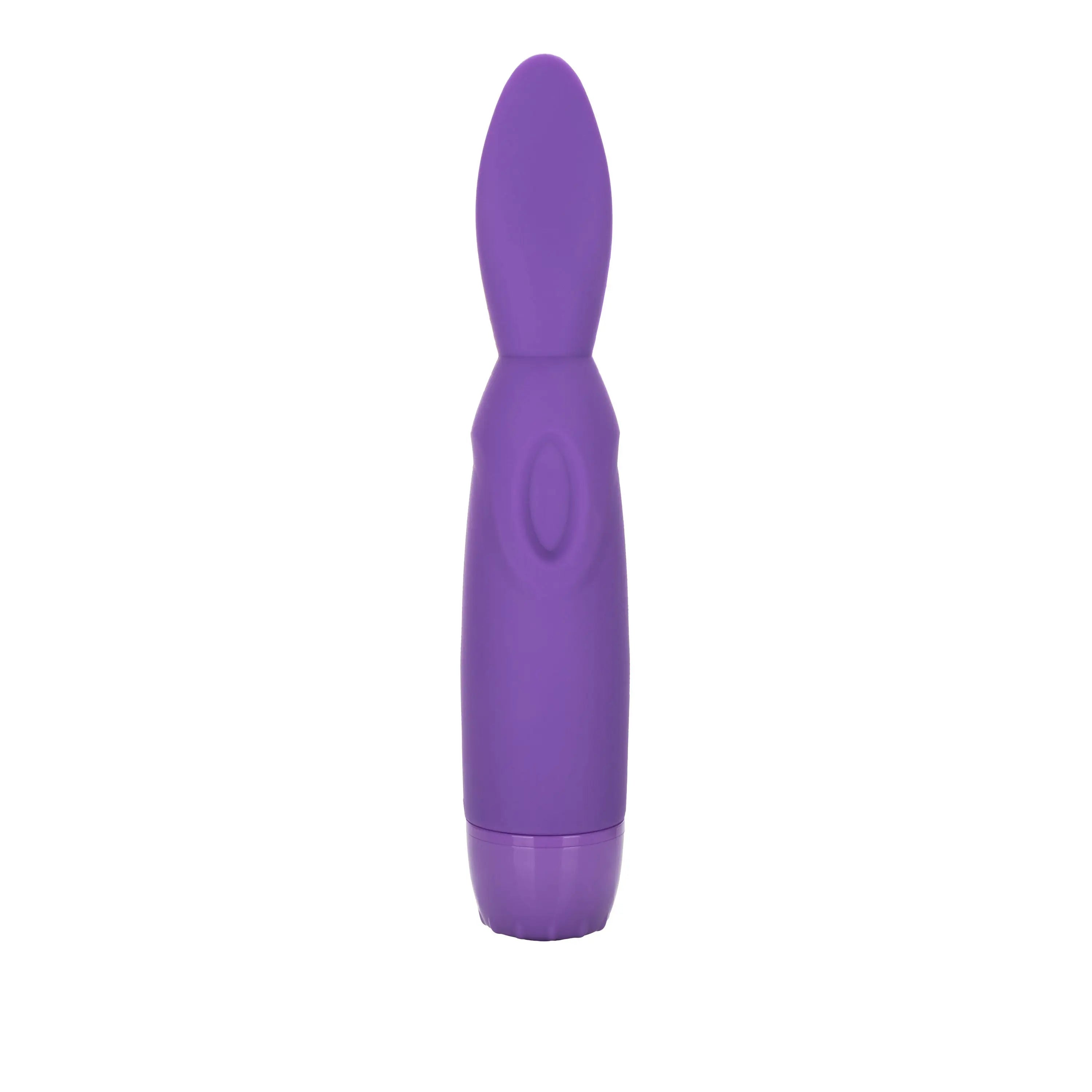 Purple wand-style massager with tapered handle and rounded tip.
