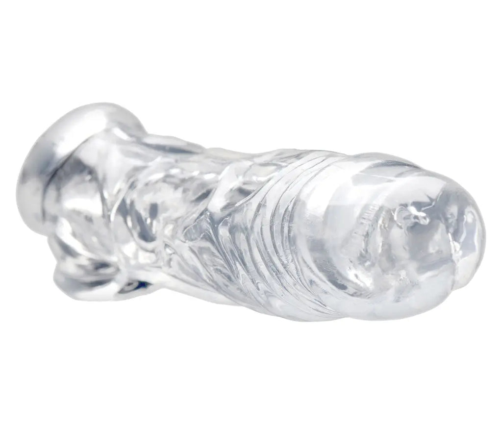Realistic Clear Penis Enhancer and Ball Stretcher – body-safe materials | Fu'Cha Exotics