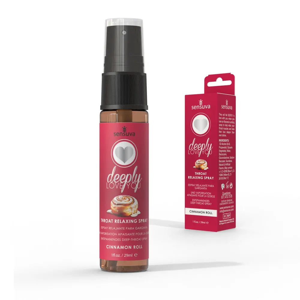 Deeply Love You Throat Relaxing Spray - Cinnamon Roll - 1 Fl. Oz. – body-safe materials | Fu'Cha Exotics