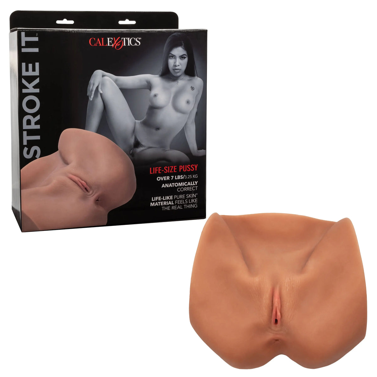Stroke It Life-Size Pussy - Brown – body-safe materials | Fu'Cha Exotics