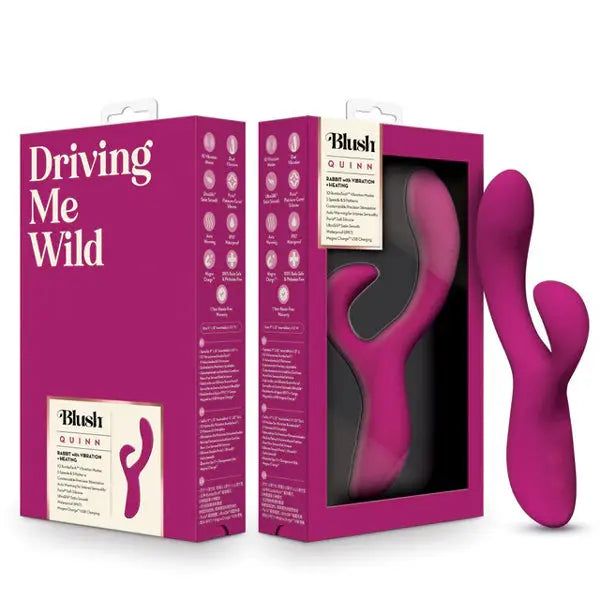 Blush Quinn Rabbit Vibrator Burgundy – body-safe silicone 10 vibration modes | Fu'Cha Exotics