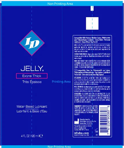 ID Jelly Extra Thick Water Based Lubricant 4 Oz – body-safe materials | Fu'Cha Exotics