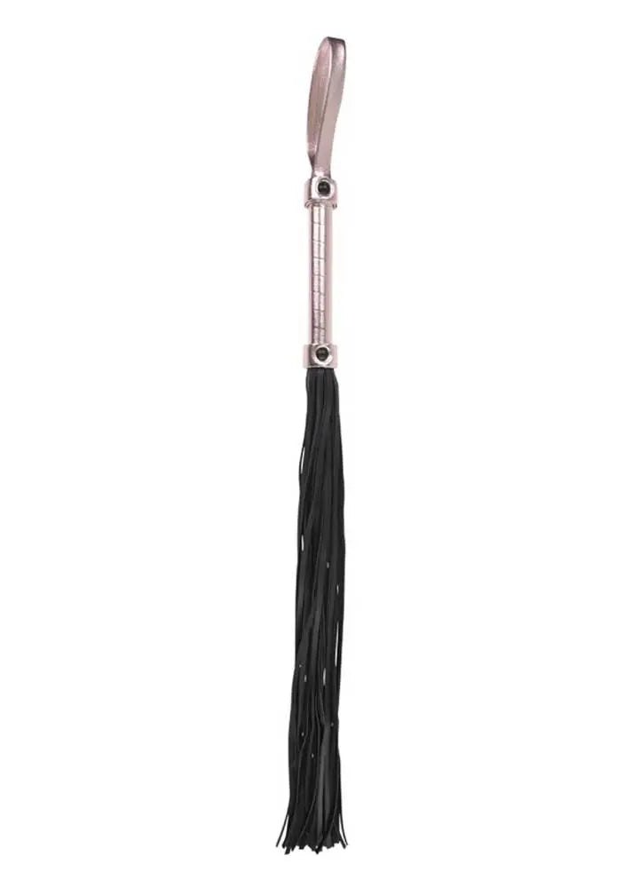 Brat Flogger - Black / Rose Gold – body-safe materials | Fu'Cha Exotics