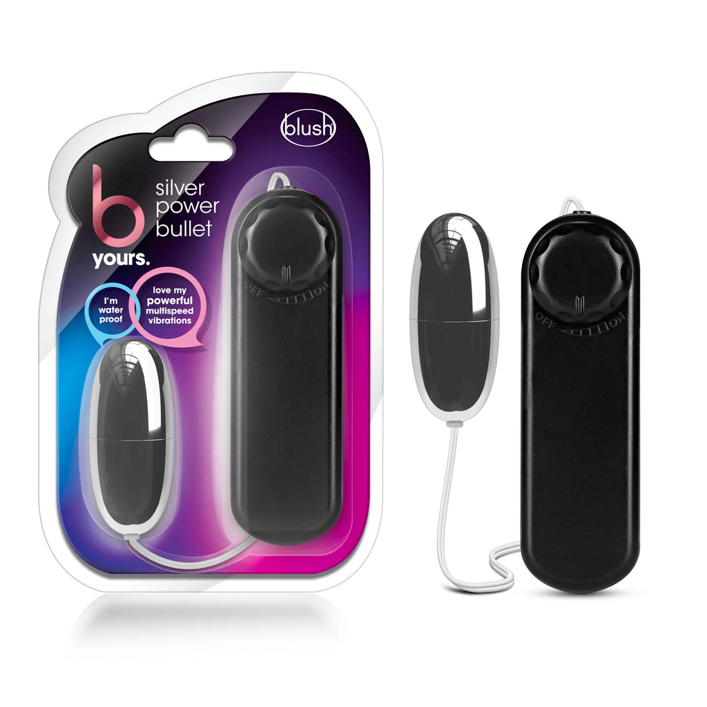 B Yours - Silver Power Bullet - Black – ABS plastic fully waterproof | Fu'Cha Exotics
