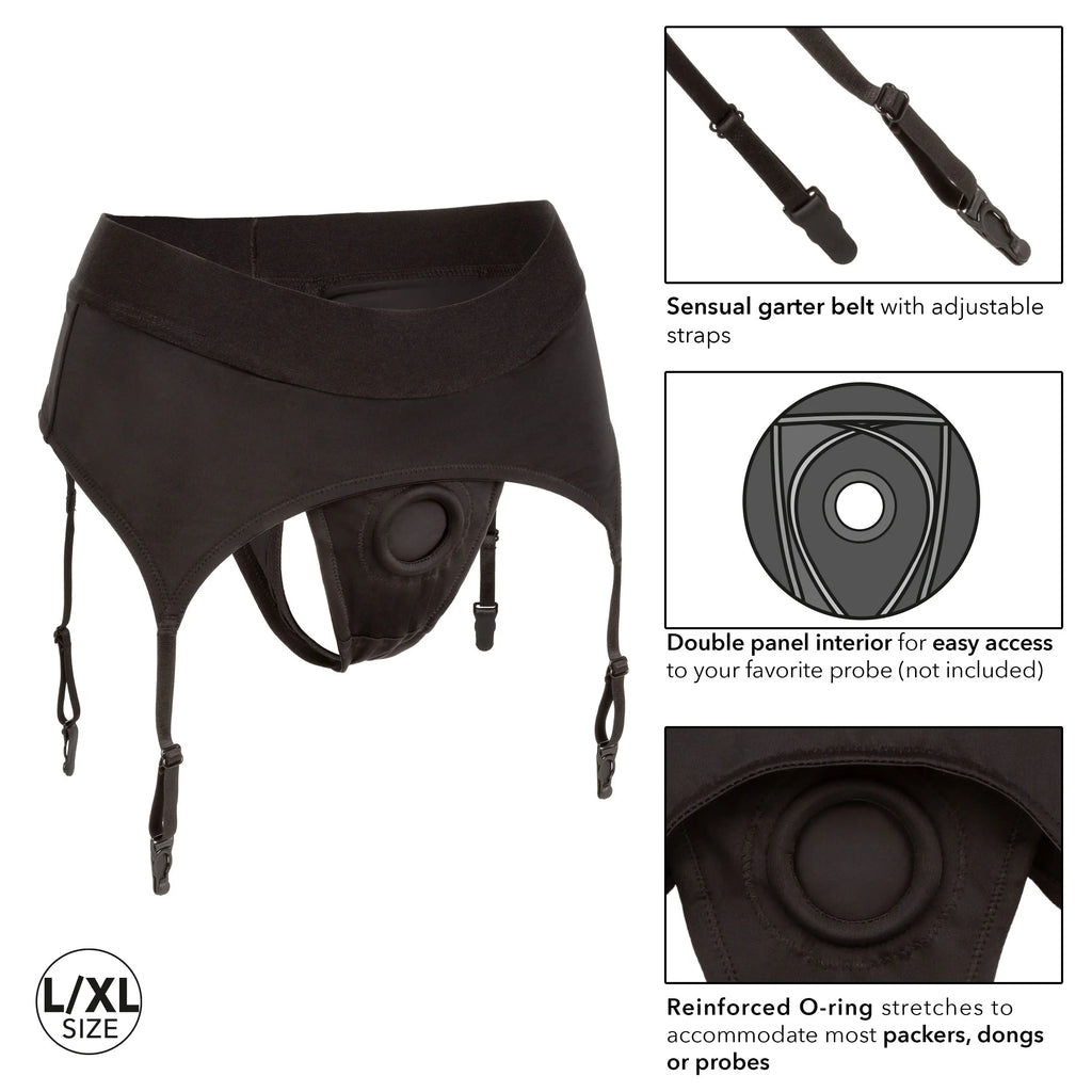 Boundless Thong With Garter - L/xl - Black – body-safe materials | Fu'Cha Exotics