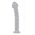 Light gray swirly dildo with flared base and vertical ridges
