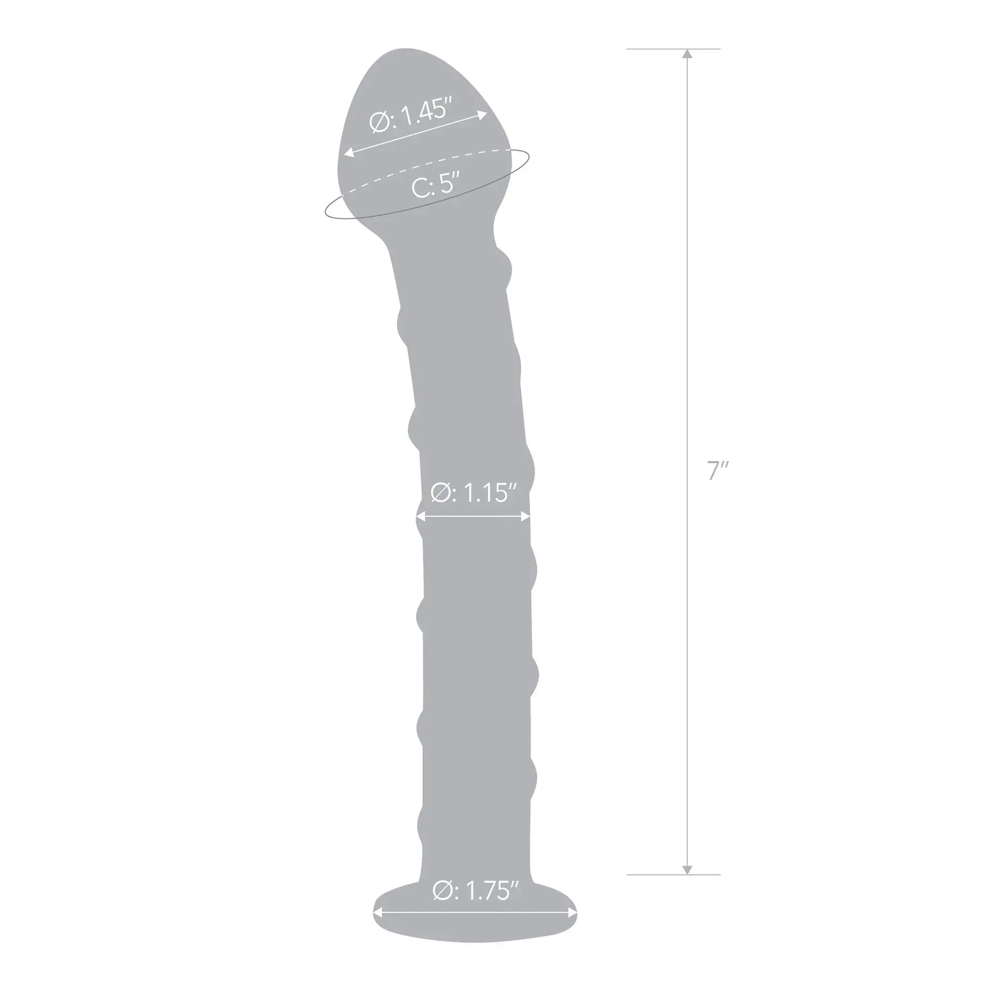 Light gray swirly dildo with flared base and vertical ridges