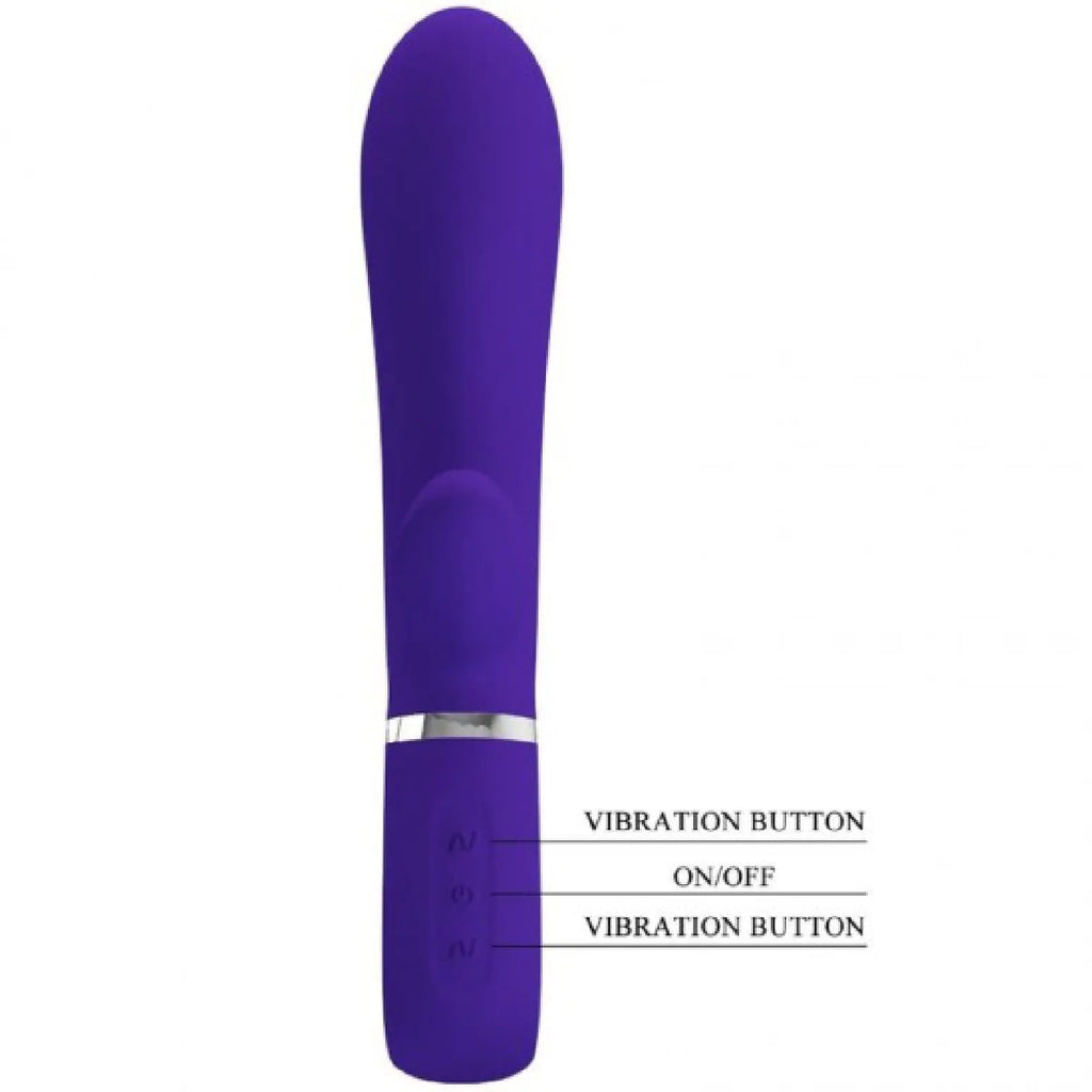 Thomas Super Soft Silicone Rabbit Vibrator - Purple – body-safe materials | Fu'Cha Exotics