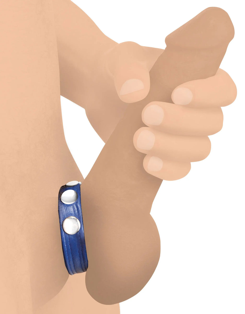 Cock Gear Leather Speed Snap Cock Ring - Blue – genuine leather adjustable intensity | Fu'Cha Exotics