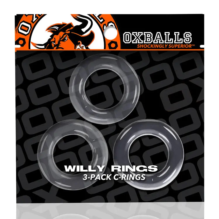 Willy Rings 3-Pack Cockrings - Clear – body-safe materials | Fu'Cha Exotics