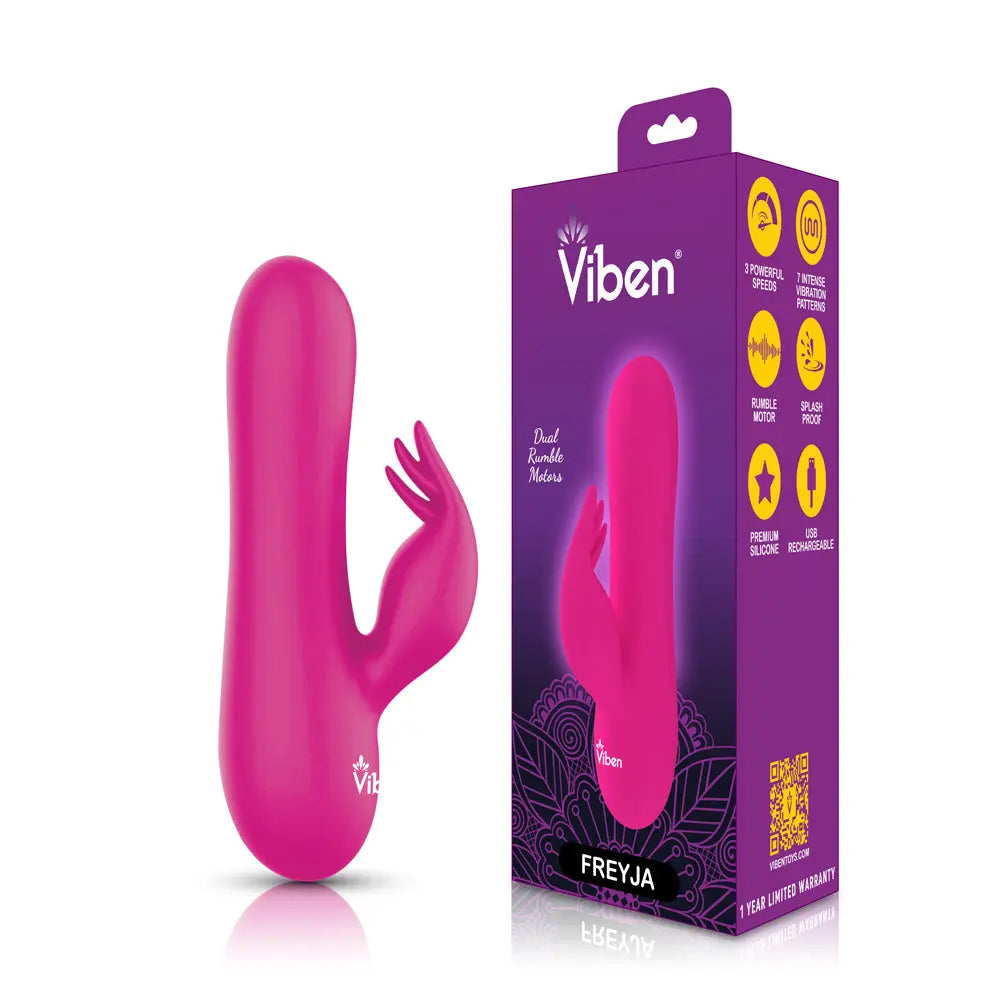 Freyja Mini Triple Ticklers Rabbit Vibe - Hot Pink – body-safe materials | Fu'Cha Exotics