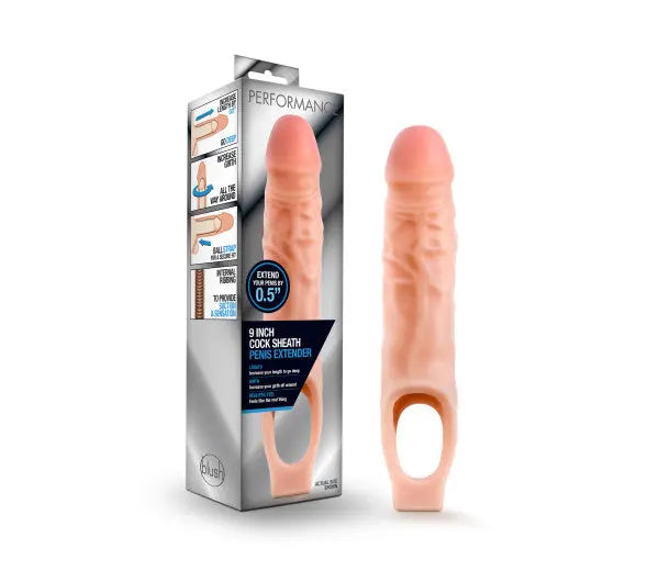 Performance - 9 Inch Cock Sheath Penis Extender - Vanilla – body-safe silicone suction stimulation | Fu'Cha Exotics