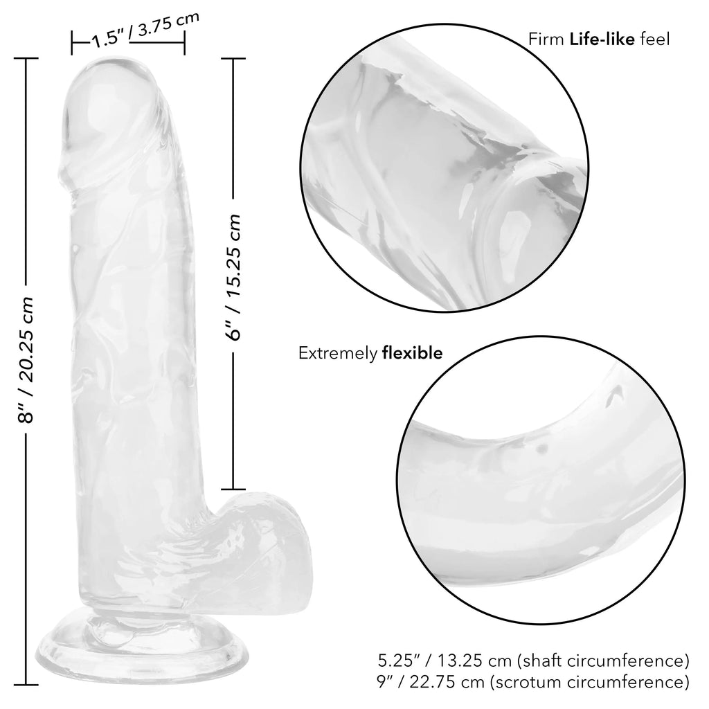 Size Queen 6 inch/15.25 Cm - Clear – body-safe materials | Fu'Cha Exotics