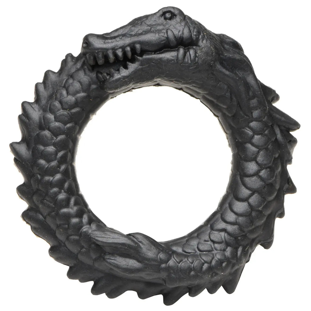 Black Caiman Silicone Cock Ring - Black – body-safe materials | Fu'Cha Exotics