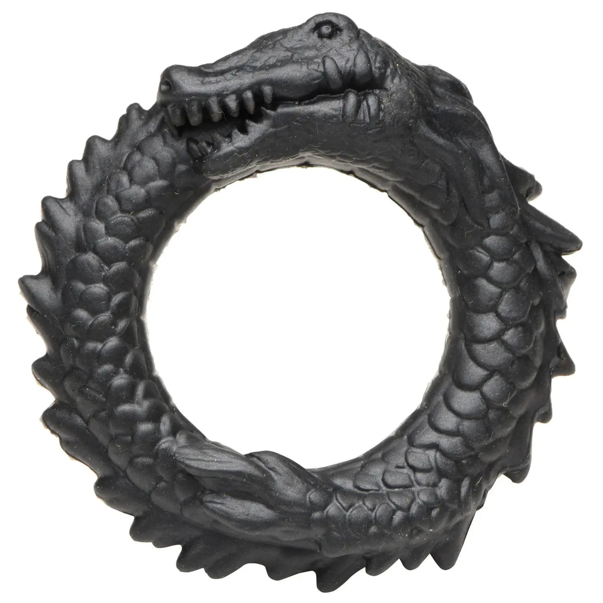 Black Caiman Silicone Cock Ring - Black – body-safe materials | Fu'Cha Exotics
