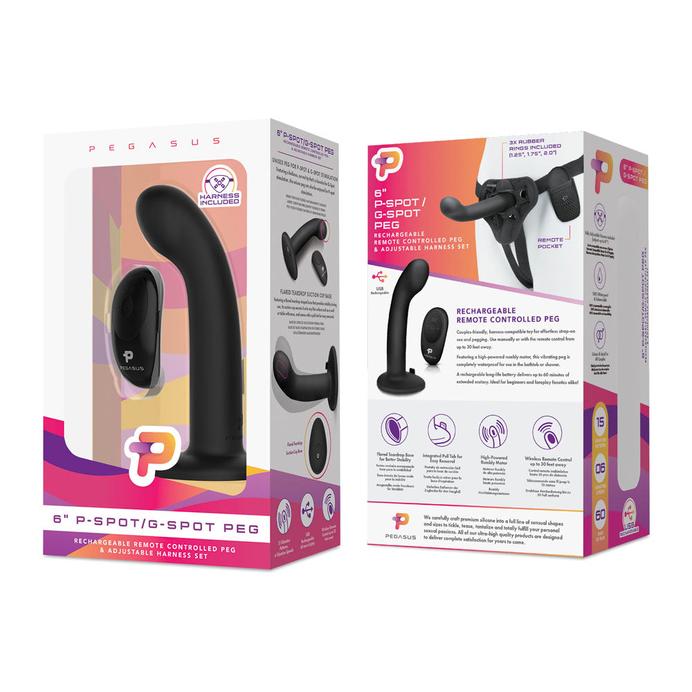 Pegasus 6 Inch P-Spot / G-Spot Peg - Black