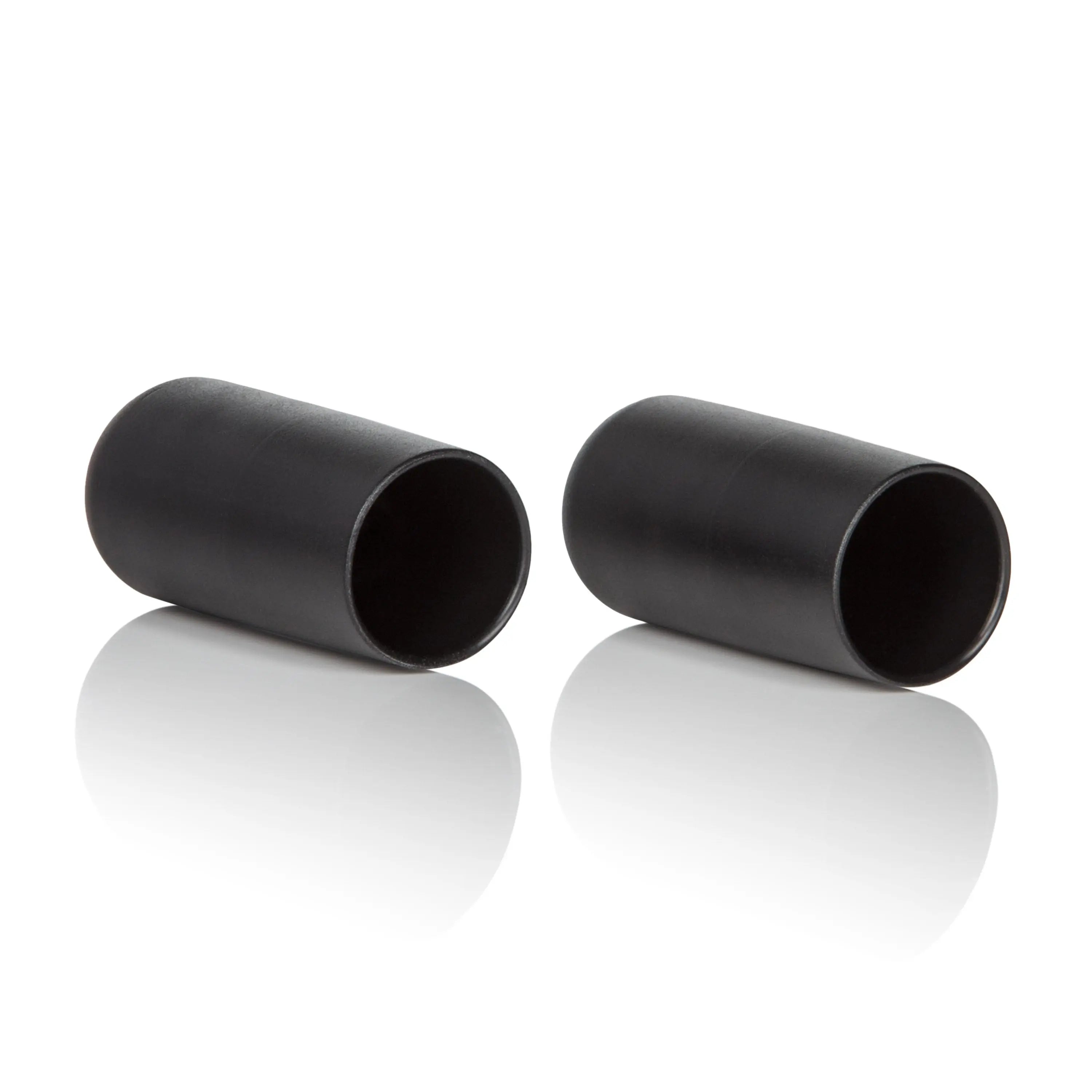 Black cylindrical suction cups for nipples, pair