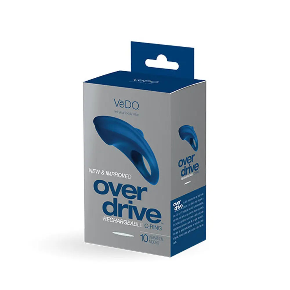 Over Drive Plus Rechargeable Cock Ring - Blue – body-safe silicone USB-rechargeable | Fu'Cha Exotics
