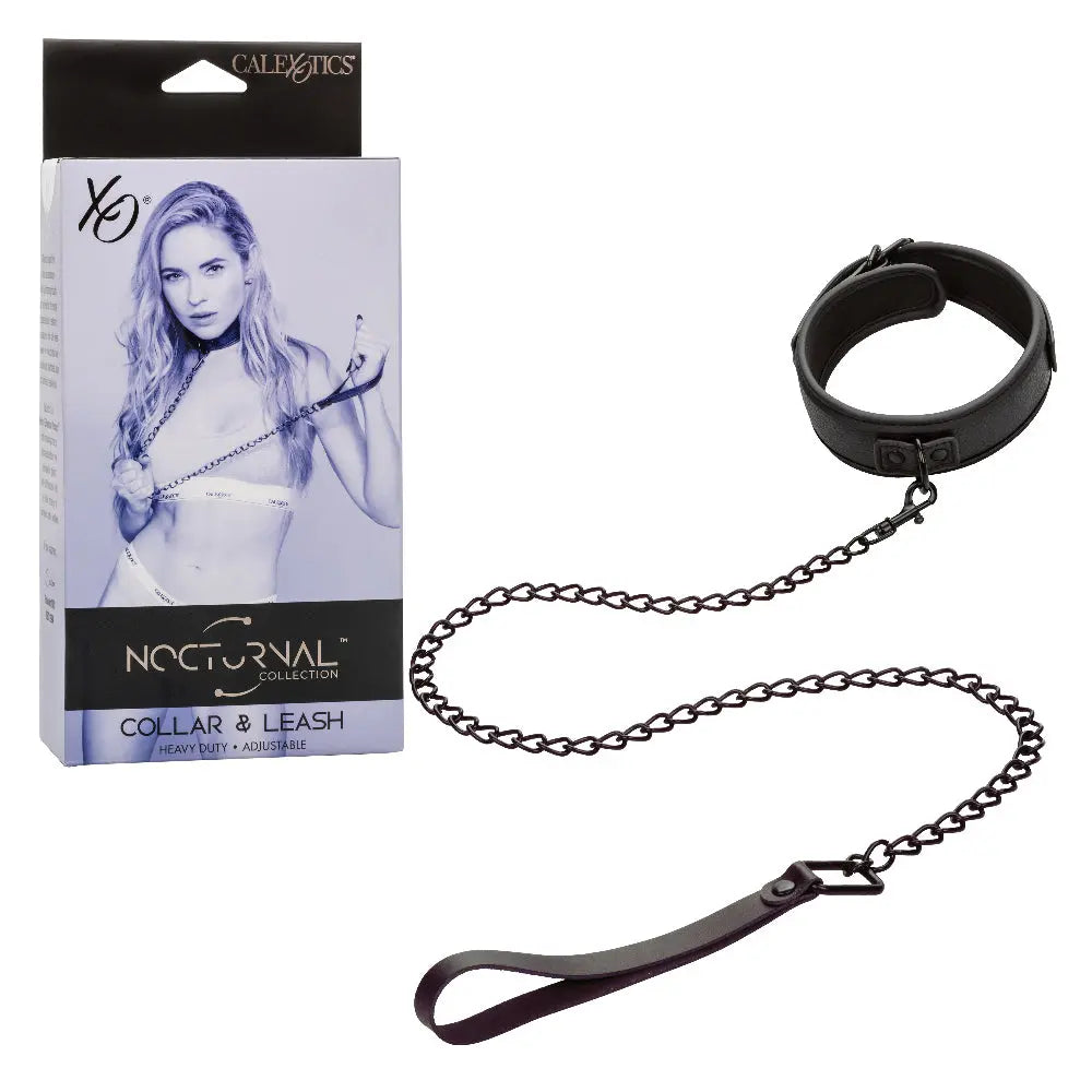 Nocturnal Collection Collar and Leash - Black – body-safe materials adjustable intensity | Fu'Cha Exotics