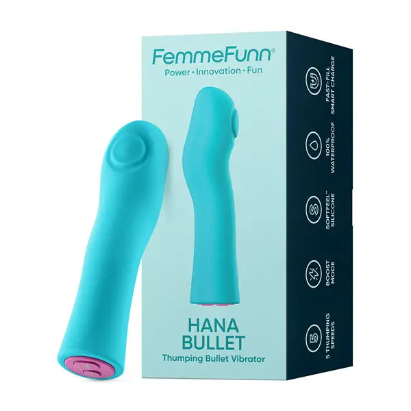 Hana Bullet Thumping Vibrator - Turquoise – body-safe silicone fully waterproof | Fu'Cha Exotics
