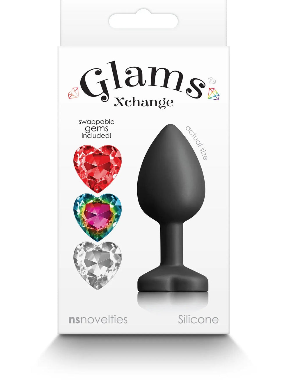 Glams Xchange Heart - Small - Black – body-safe silicone | Fu'Cha Exotics