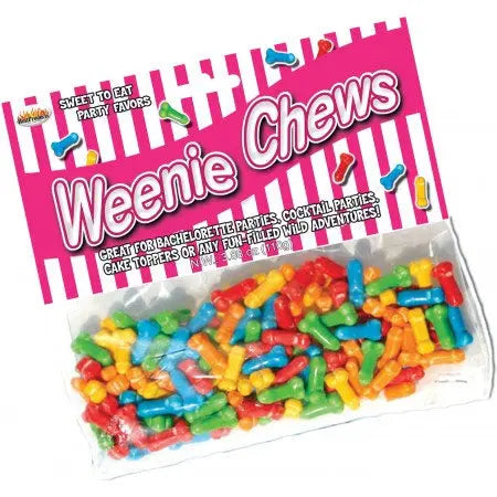 Assorted candy bag with colorful penis-shaped chewy pieces, 125-count