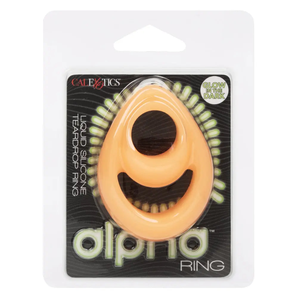 Alpha Glow-in-the-Dark Liquid Silicone Teardrop Ring - Orange – body-safe materials | Fu'Cha Exotics