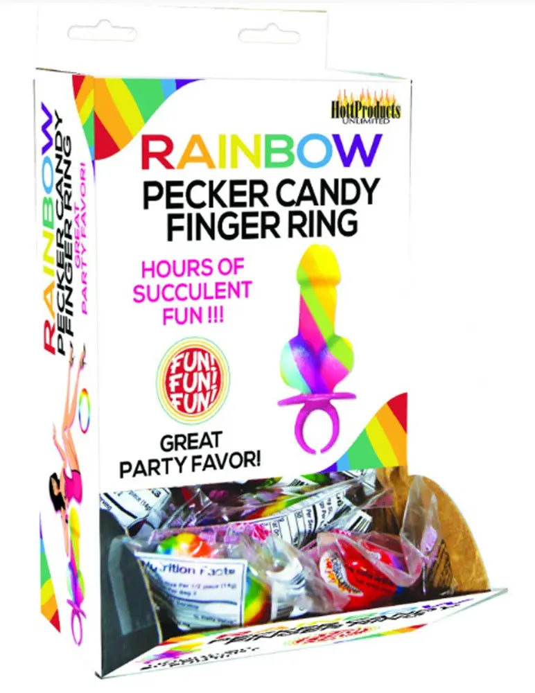 Rainbow Cock Ring Pop - 12 Piece Display – body-safe materials | Fu'Cha Exotics