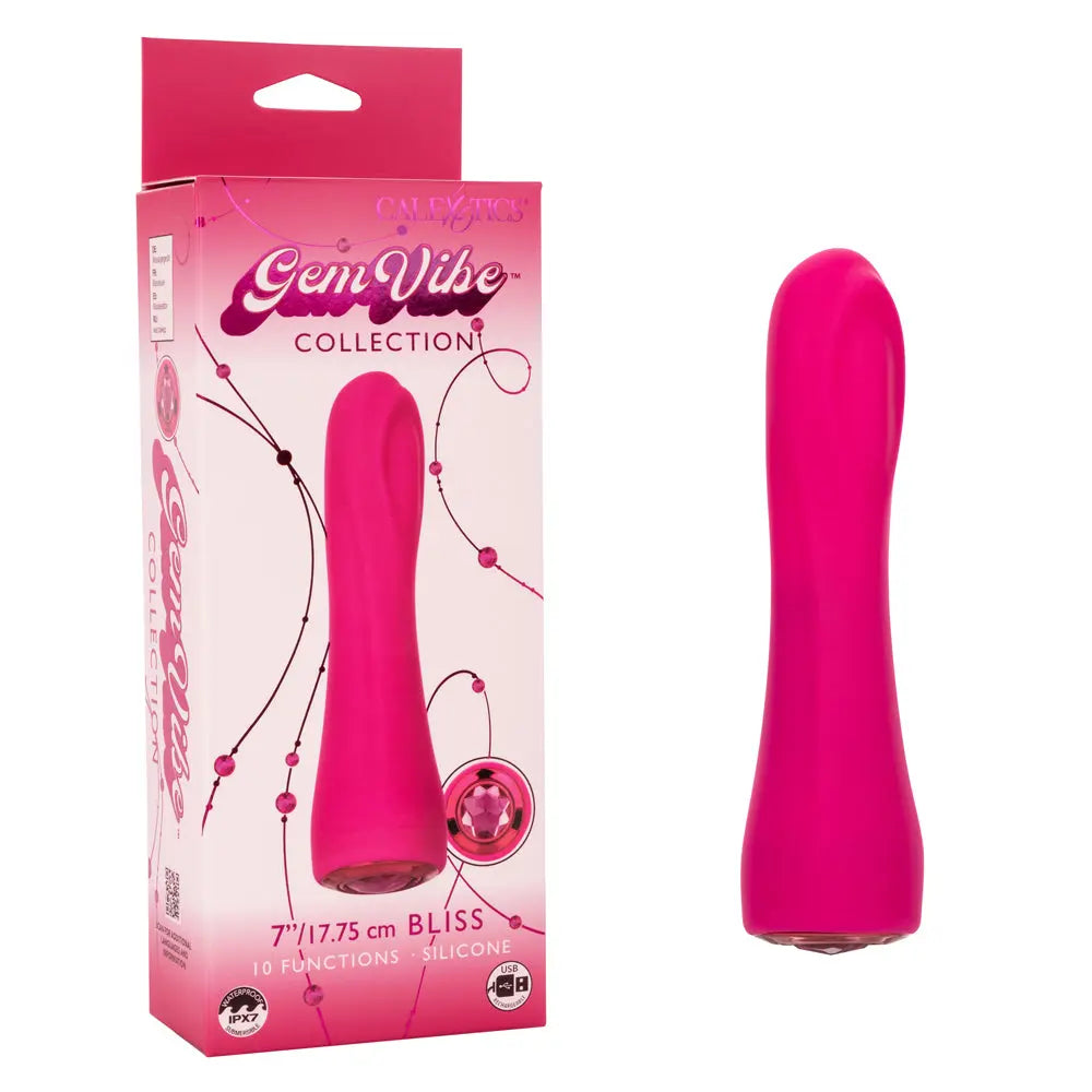 Gem Vibe Collection Bliss - Pink – body-safe silicone 10 vibration modes | Fu'Cha Exotics