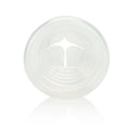 Clear universal silicone pump sleeve with ridged inner surface, round cap shape