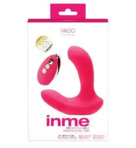 Inme Rechargeable Dual Vibe With Remote - Pink – body-safe silicone 10 vibration modes | Fu'Cha Exotics