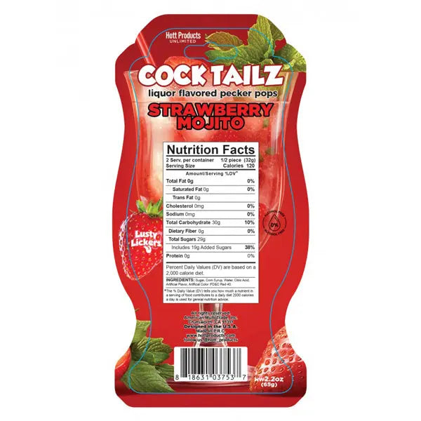 Cocktailz Strawberry Mojito Pecker Pop – body-safe materials | Fu'Cha Exotics