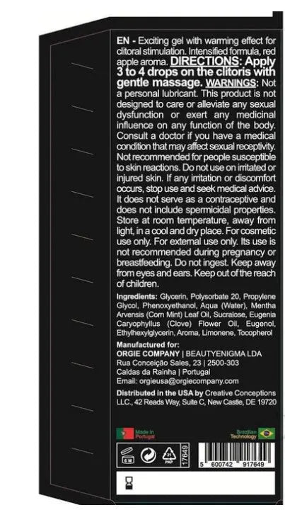 Orgasmic Drops 1oz Intimate Arousal Gel Red Apple – body-safe materials | Fu'Cha Exotics