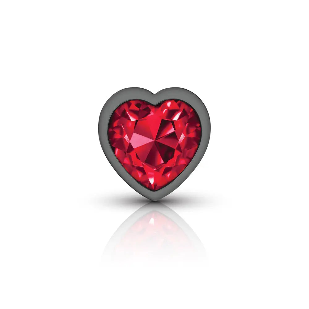 Red Heart Gem Anal Trainer Kit - Gunmetal – body-safe materials | Fu'Cha Exotics