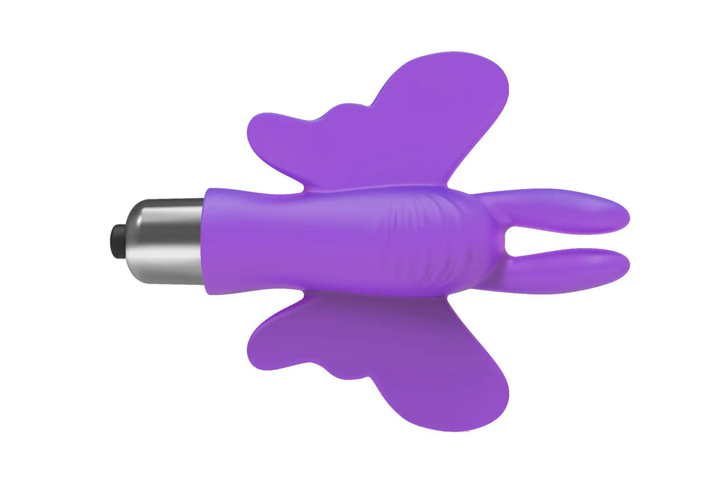 The 9's Flirt Finger Butterfly Finger Vibrator - Purple – body-safe materials | Fu'Cha Exotics
