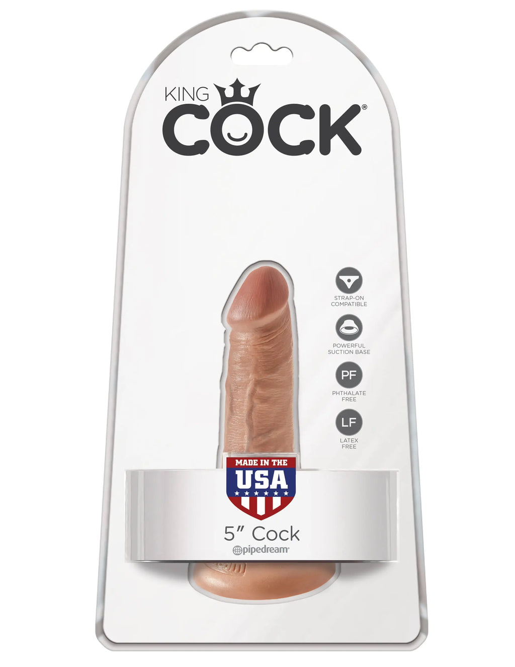 King Cock 5 Inch Cock - Tan – body-safe materials suction stimulation | Fu'Cha Exotics