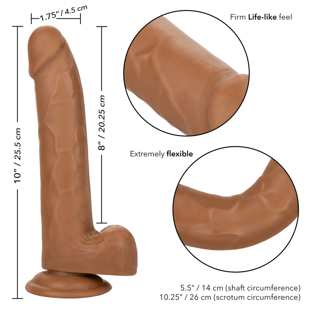 Size Queen 8 inch/20.25 Cm - Brown – body-safe materials | Fu'Cha Exotics