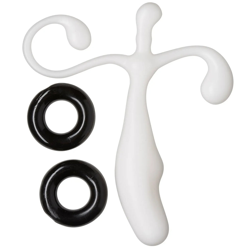 Prostate Stimulator Kit White W/c Rings – body-safe materials | Fu'Cha Exotics