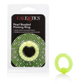 Pearl beaded silicone ring, light green