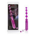 Purple vibrating pleasure beads with flexible shaft and multi-ball design, handheld controller
