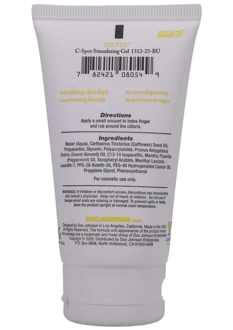 Intimate Enhancements Excite - C-Spot Stimulating Gel - 2 Fl. Oz. - Bulk – body-safe materials | Fu'Cha Exotics