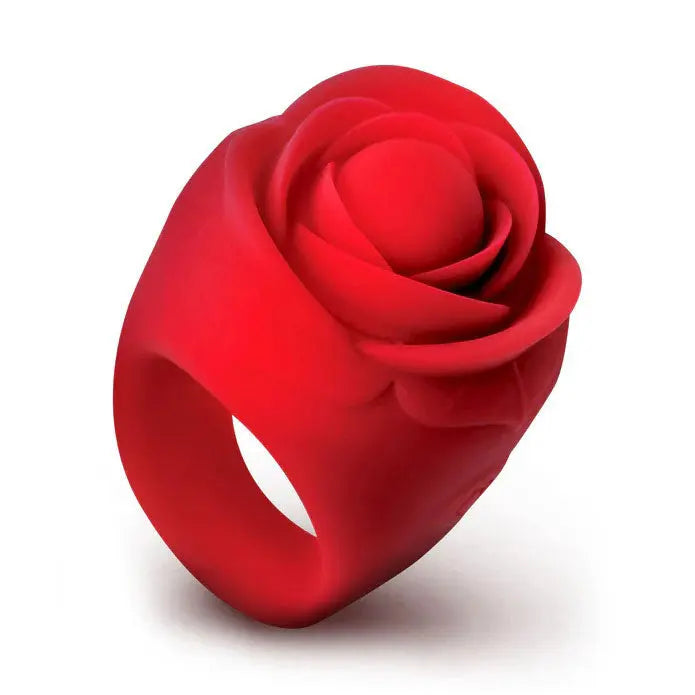 Rose Ring Discreet Finger Vibrator - Red – body-safe materials | Fu'Cha Exotics