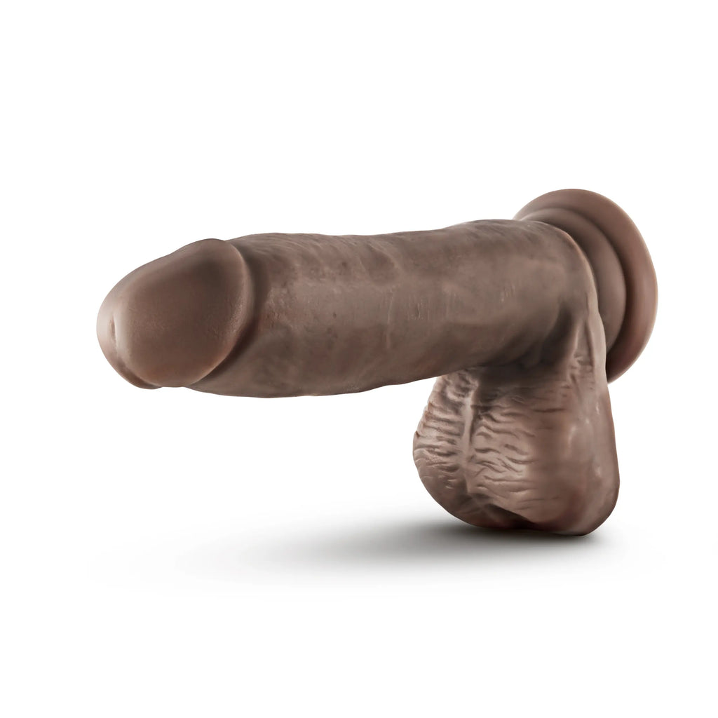 Dr. Skin Glide - 7 Inch Self Lubricating Dildo With Balls - Chocolate – body-safe materials | Fu'Cha Exotics