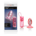 Vibrating butt plug with remote control, pink, sealed in retail package