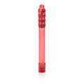 Red slender toy with segmented clear grip and ribbed base