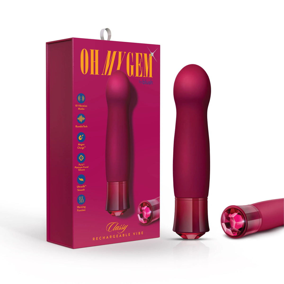 Oh My Gem - Classy - Garnet - Fuchsia – body-safe materials | Fu'Cha Exotics