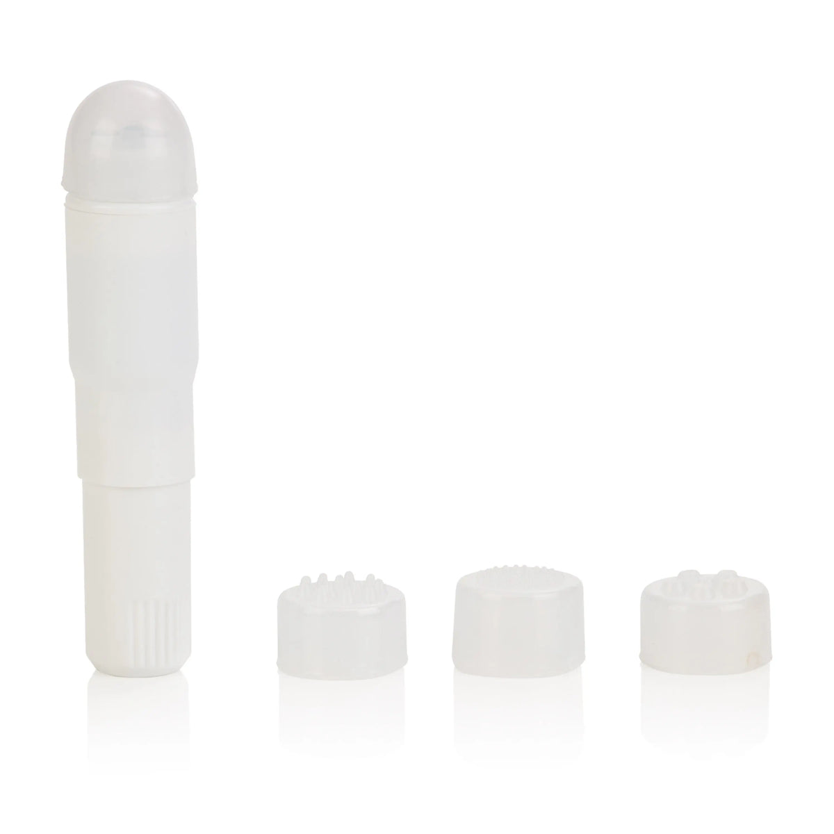 Compact Waterproof Personal Travel Massager With 4 Tips - White – body-safe materials fully waterproof | Fu'Cha Exotics