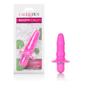 Pink butt plug vibrator with tapered body and flared base